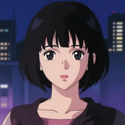 a full body portrait of a 1 9 8 0's disney girl singer with short hair bangs, finely detailed features, closeup at the face, perfect art, night, serene citypop, gapmoe yandere grimdark, trending on pixiv fanbox, painted by ilya kushinov makoto shinkai takashi takeuchi studio ghibli, akihiko yoshida,