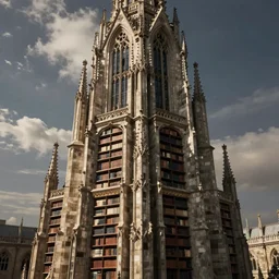 gothic epic library concept, octane render, hyperrealism, many floors, tower