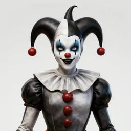 front shot of a court jester character, by artgerm greg rutkowski gustave dore, octane render, polished, glossy, holographic metallic, bionic futurism, galactic robotic cyborg, 8 5 mm f 1. 8 lit edges, ominous elegant luminous precise quartz highly detailed concept, polygonal shards, artstation sharp focus ray tracing cinematic masterpiece fine portrait