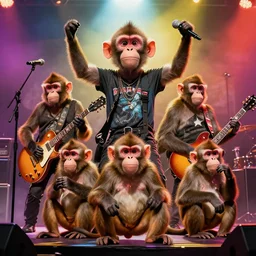 a grateful dead concert were the band members are monkeys
