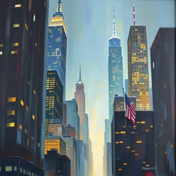 skyscrapers painting by stephan martiniere, n 4