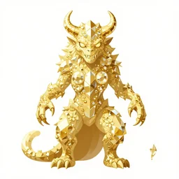 a beautiful terrifying monster made of gold and crystal. clean cel shaded vector art. shutterstock. behance hd by lois van baarle, artgerm, helen huang, by makoto shinkai and ilya kuvshinov, rossdraws, illustration, art by ilya kuvshinov