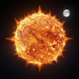 award-winning photorealistic octane render raytracing conceptual understanding of the abstract sun and moon and stars of the world to see the attached file for your time and consideration