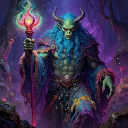 A psychedelic orc wraith , vibrant color scheme, highly detailed, in the style of romanticism, cinematic, artstation, Moebius, Greg rutkowski