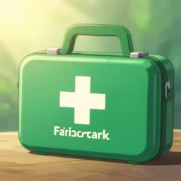 closeup first aid kit, in a gentle green dawn light, studio ghibli, clean cel shaded vector art, eyvind earle, cinematic lighting, volumetric lighting, smooth, sharp focus, highly detailed, render in unreal engine 5, artstation, deviantart, behance, trending, epic composition, octane, light rays, award - winning