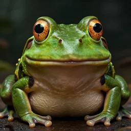 hyperrealistic mixed media image of a bullfrog with human face of info wars alex jones, stunning 3 d render inspired art by xiang duan and thomas eakes, perfect facial symmetry, hyper realistic texture, realistic, highly detailed attributes and atmosphere, dim volumetric cinematic lighting, 8 k octane detailed render, post - processing, masterpiece,