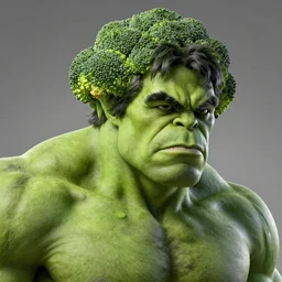 the hulk with broccoli hair, highly detailed, digital art, sharp focus, trending on art station