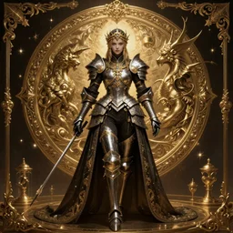 Female Knight in Dark souls and elden ring style, insanely detailed and intricate, golden ratio, hypermaximalist, elegant, ornate, luxury, elite, ominous, haunting, matte painting, cinematic, cgsociety, James jean, Brian froud, ross tran, Laputa