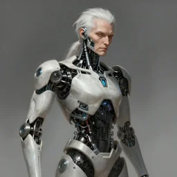 ultrarealistic illustration old man cyborg, cyberpunk, sci - fi fantasy, intricate, elegant, highly detailed, digital painting, artstation, concept art - g