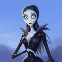 elegant mysterious gracious undead victoria everglot from the corpse bride, portrait, illustration, the land of the death, rim light, top light, summer clear blue sky, perfectly shaded, soft painting, art by krenz cushart and wenjun lin