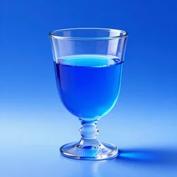 A glass full of blue liquid, digital art