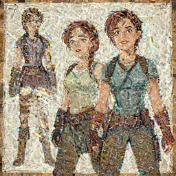 emma watson teams up with lara croft, cartoon, rpg character, humblewood art style, concept art, fantasy
