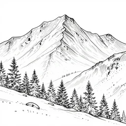 mountain line art