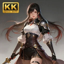 a beautifull female warrior, character art portrait, fantasy style clothing, anime key visual, official media, illustrated by wlop, extremely detailed, 8 k, trending on artstation, cinematic lighting, beautiful