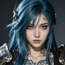 Aela the Huntress from Skyrim || yakuza, tattoos, cute-fine-face, pretty face, realistic shaded Perfect face, fine details. Anime. realistic shaded lighting poster by Artgerm and Sakimichan