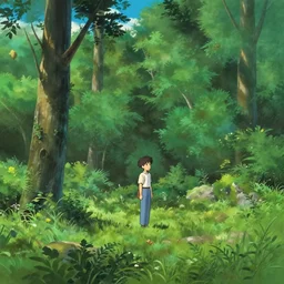 forest lanscape panorama by makoto shinkai in pixar style made in china