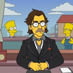 broadcast still of johnny depp in the simpsons, cartoon
