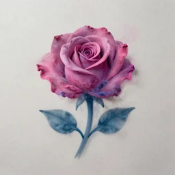 rose made of colored smoke