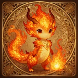 a cute fire elemental, fantasy, intricate, elegant, highly detailed, digital painting, artstation, concept art, wallpaper, smooth, sharp focus, illustration, art by artgerm and greg rutkowski and alphonse mucha