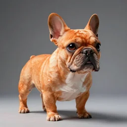 a robotic orange French bulldog, digital Art