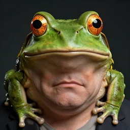 hyperrealistic mixed media image of info wars! alex jones! looks like a ( ( ( bullfrog ) ) ), stunning 3 d render inspired art by xiang duan and thomas eakes and greg rutkowski, perfect facial symmetry, hyper realistic texture, dim volumetric cinematic lighting, 8 k octane render, post - processing, masterpiece,