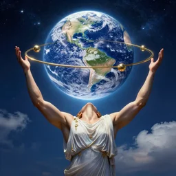 the mighty arms of atlas hold the heavens from the earth