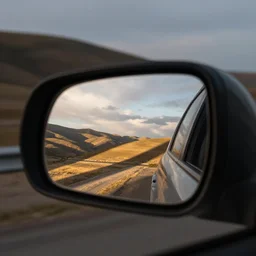 view in rear view mirror