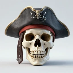 photo of a cyborg pirate skull, front view, award-winning magazine photograph