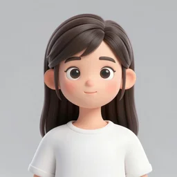 girl portrait in cute realistic 3d visualisation style