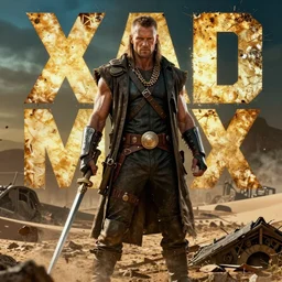 xqc as a mad max warlord, high-resolution photograph