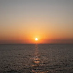 sunset over the ocean horizon, detailed, 4 k