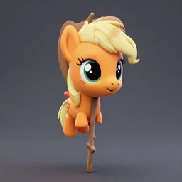orange applebloom's head on a stick like a candied apple, my little pony themed, scary, dead orange my little pony, applejack, mlp, horror, creepy pasta, pixiv, deviantart, artstation, head on a stick, head on stick, decapitated head on the stick, head at the end of the stick, 3 d, render, blender 3 d,