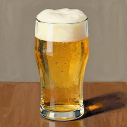 illustration of an beer pint by lucian freud. detail. hq.