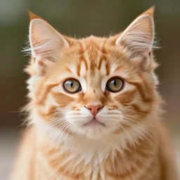 a very very cute fluffy orange tabby kitten, macro photo, very high quality, highly detailed, masterpiece