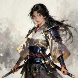 taeyeon as oichi from sengoku basara , samurai warriors in the paintetly style of WLOP, artgerm, brush stroke oil painting, imagine fx, artstation