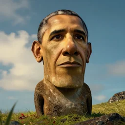Barack Obama as an Easter Island head, 4k, 8k, epic lighting