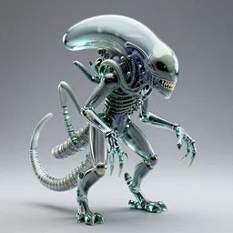 xenomorph by yoshitaka amano, made of glass, 4 k, hyper detailed