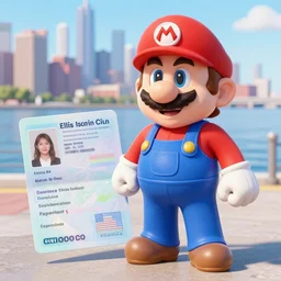Super Mario getting his citizenship at Ellis Island