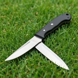 field of sharp knifes, real blades of grass