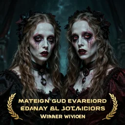 stunning portrait of grotesque and horrifying olsen twins, victorian era, lovecraftian horror, cosmic horror!! cinematic lighting, horror fiction, digital art, winning award masterpiece, fantastically beau