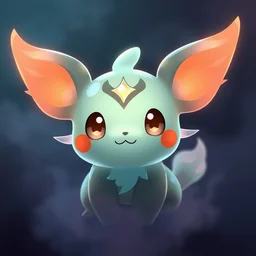 translucent cute pokemon like pet with cute eyes, dark colors smoke spiritual fantasy digital art by artgem, studio ghibli, clean cel - shaded vector art, style artstation, style greg rutkowski, octane render, unreal engine 6, epic game graphics, fantasy, conceptual art, ray tracing