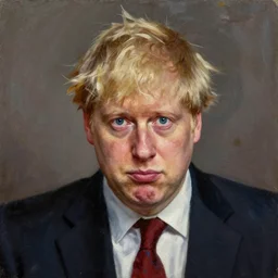 boris johnson making a silly face, oil painting by jan matejko