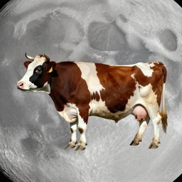 a cow on the moon