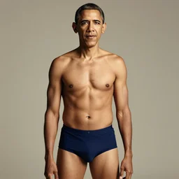 Photo of Barack Obama in swimsuit, soft studio lighting, photo taken by Martin Schoeller for Abercrombie and Fitch, award-winning photograph, 24mm f/1.4