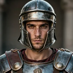 roman general, handsome timothy shalame!!, roman soldier armor, symmety, close - up portrait of roman centurion without helmet, character portrait, shaded, deep focus, amber eyes, insane art, trending on artstation, perfect lighting, 8 k, movie cover art, sharp focus, anatomically correct, historically accurate!!, by artgerm