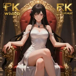 a beautiful goddess sitting on a throne, character art, anime key visual, official media, illustrated by wlop, extremely detailed, 8 k, trending on artstation, cinematic lighting, beautiful body