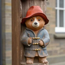 paddington as an ancient wood carving