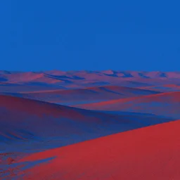 stunning blue and red landscape by greg rutkowski and wlop