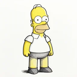 a medium - tip micron drawing of an android homer simpson, black ink, the artist is charles burns