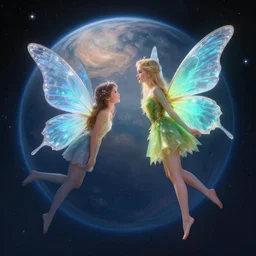 a fairy next to a planet, fantasy art, trending on artstation, hdr
